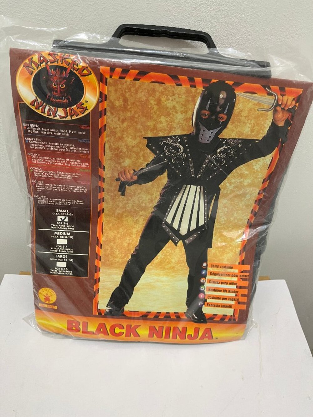 Black Ninja Halloween Costume Small For 3-4 Years Kids Children